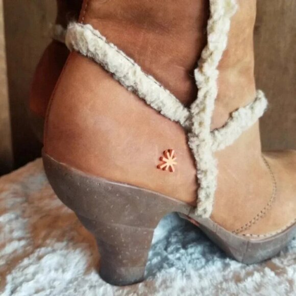 The Art Company Sherpa Leather Suede Knee High Boots 37 - Picture 3 of 15